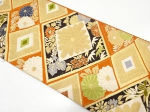 アンティーク　菱に菊模様織り出し袋帯（材料）